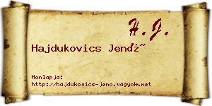 Hajdukovics Jenő névjegykártya