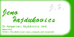 jeno hajdukovics business card